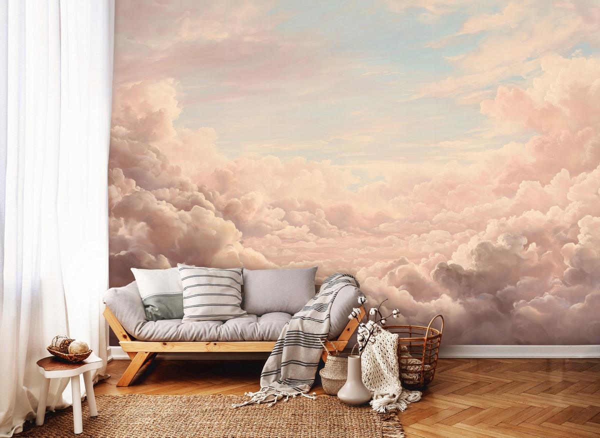 FOTOTAPETE Wolken Himmel Rosa 250x175 cm - Multicolor, Papier (250/175cm) - Wallarena