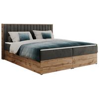 BOXBETT ALBERO 4 - 140/200 Dunkelgrau Velvet - H3 - Dunkelgrau, Holz/Textil (140/200cm) - MKS