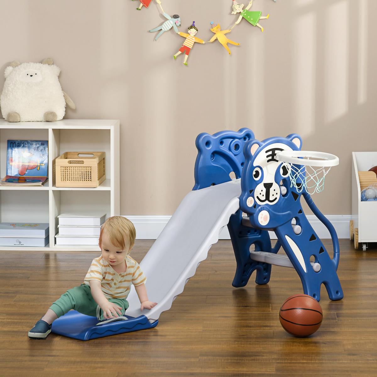 KINDERRUTSCHE PE Blau - Blau, Kunststoff (60/70/133cm) - AIYAPLAY