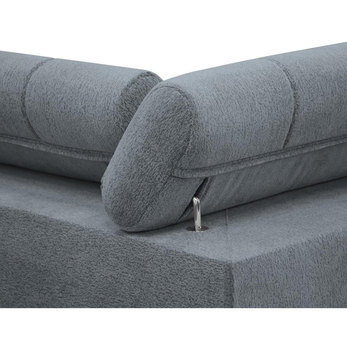 ECKSCHLAFSOFA Vinni Grau, Chenille-Stoff, links - Grau, Textil (265/205cm) - Beautysofa