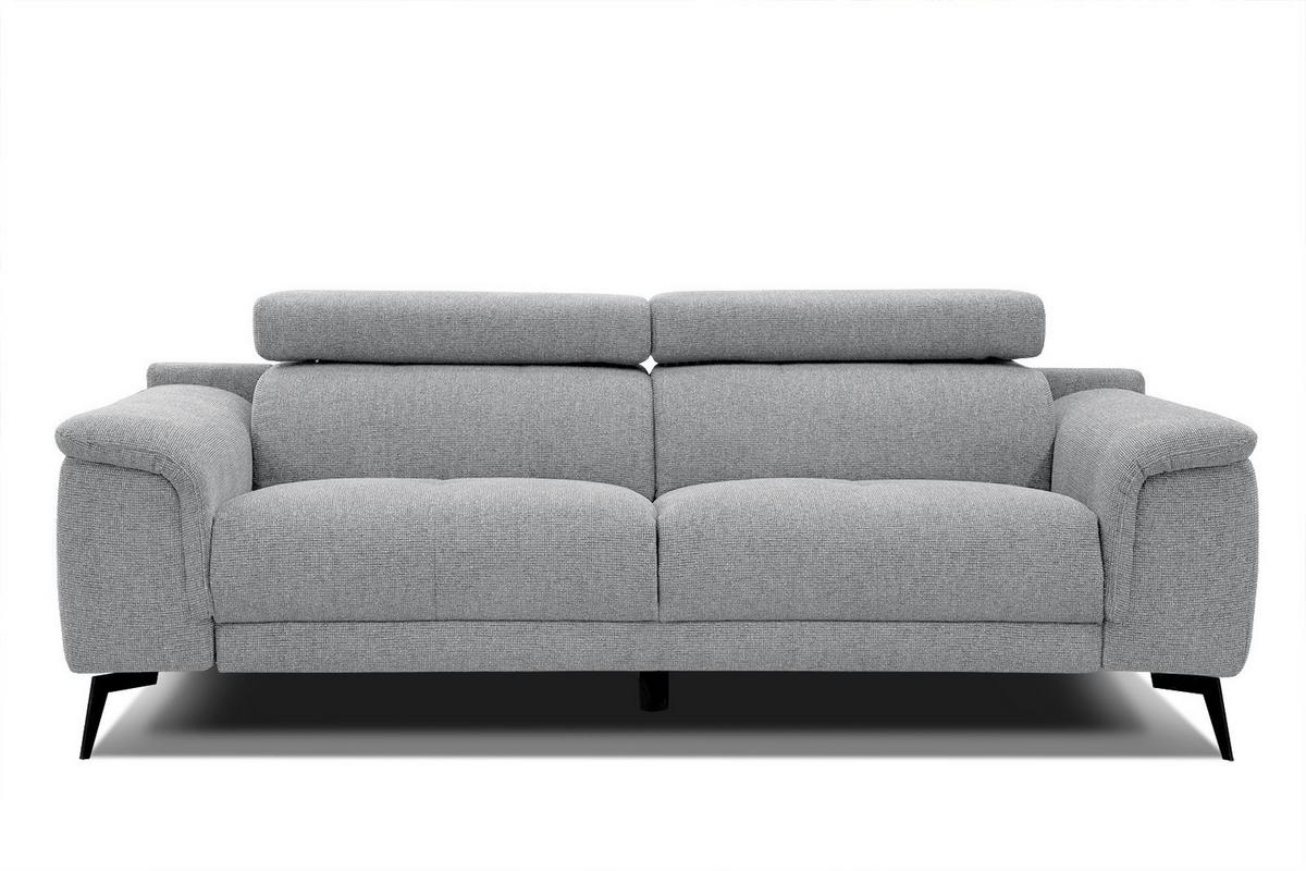 SOFA FIERO 3-Sitzer, silberfarben - Silberfarben/Schwarz, Holzwerkstoff/Textil (212/82/103cm) - Wozimo