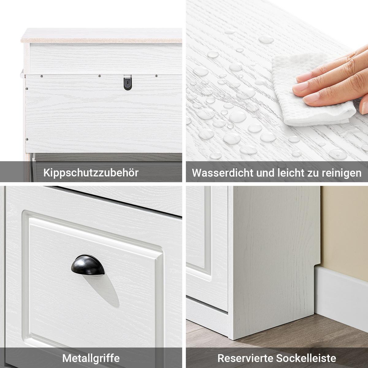 SCHUHSCHRANK Weiß - Weiß, Holzwerkstoff (54/82/24cm) - SoBuy