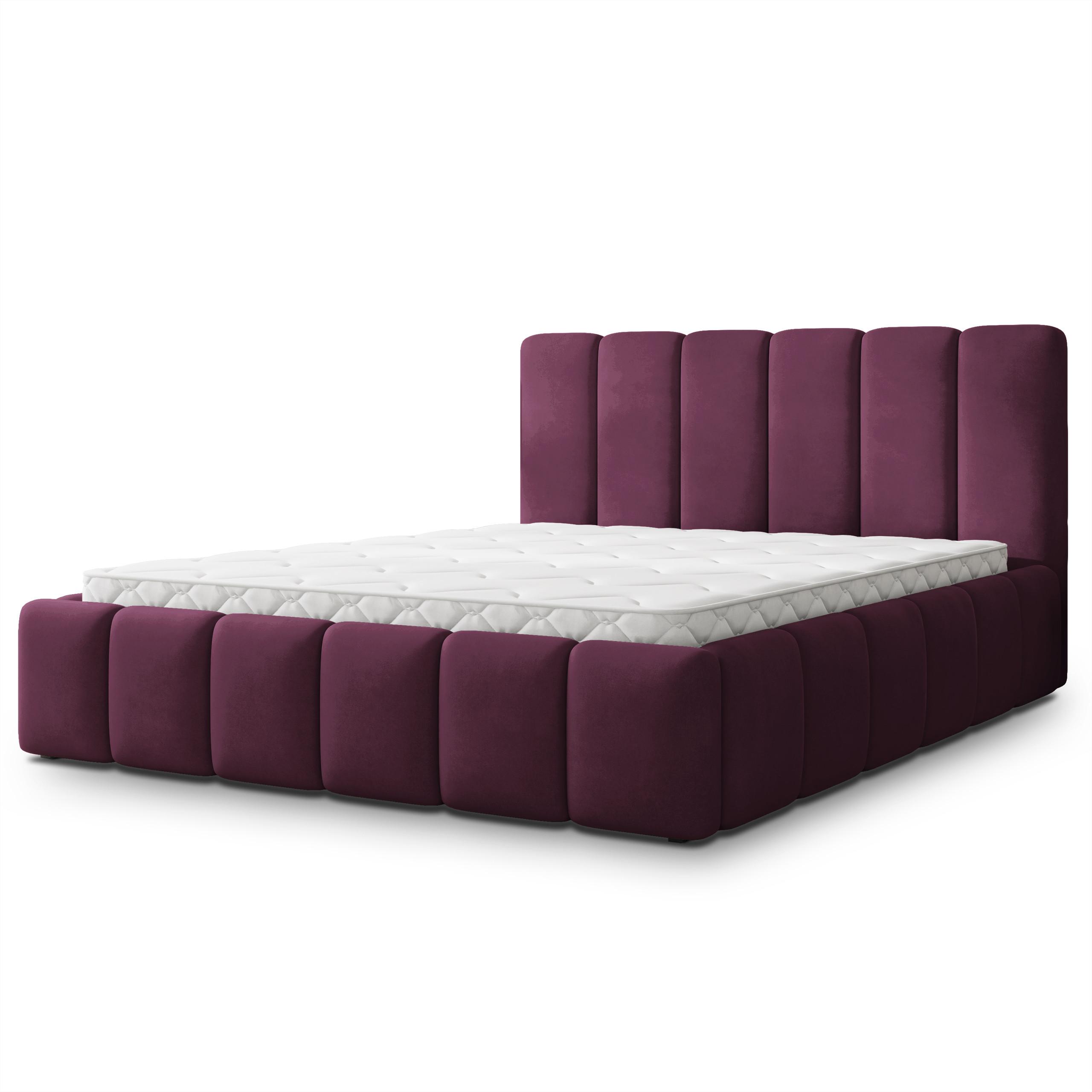 POLSTERBETT RANIS 140x200 cm mit Bettkästen - Violet - Violett, Holz/Textil (140/200cm) - MASSENO