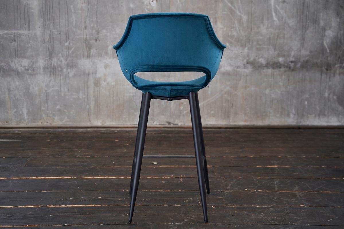 BARHOCKER ZAJA Blau Velvet - Blau, Textil (57/114/59cm) - KAWOLA