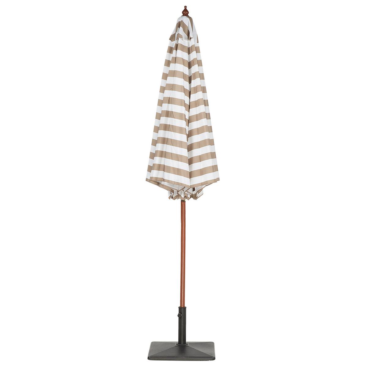 SONNENSCHIRM beige/weiß 260 cm Ferentillo - Beige/Weiß, Textil (260/260cm) - Beliani