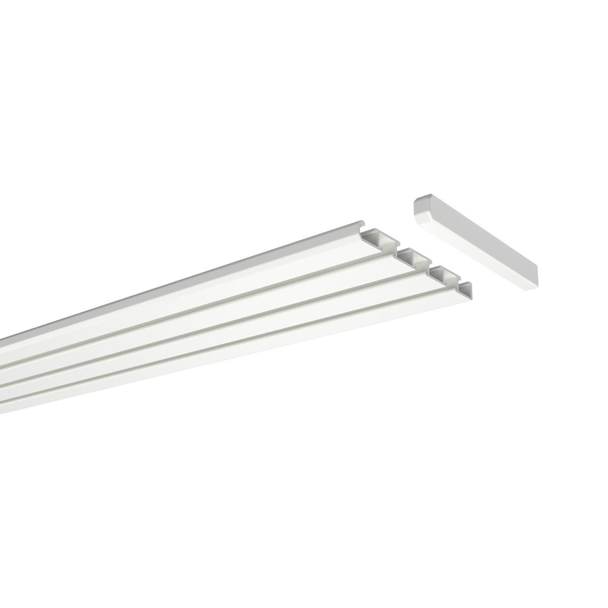 GARDINENSCHIENE Slimline 160 cm, 3-/4-läufig Weiß - Weiß, Metall (8.6/1.1/160cm) - INTERDECO