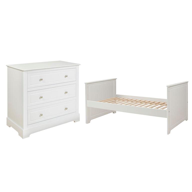 BABYZIMMER 2-teilig Weiß - Weiß, Holzwerkstoff (146/90/78cm) - Petits-meubles