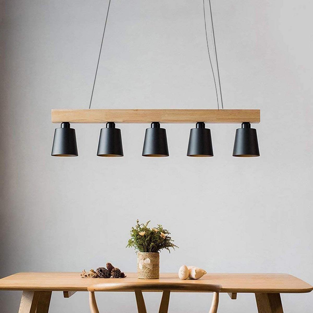 PENDELLEUCHTE Jonathan 100/13/150 cm - Schwarz, Holz/Metall (100/13/150cm) - ZMH