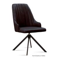 ESSZIMMERSTUHL drehbar (4er-Set) Denise 52x91x60 Schwarz/Espresso - Dunkelbraun/Schwarz, Kunststoff (60/91/52cm) - 58aufmkessel