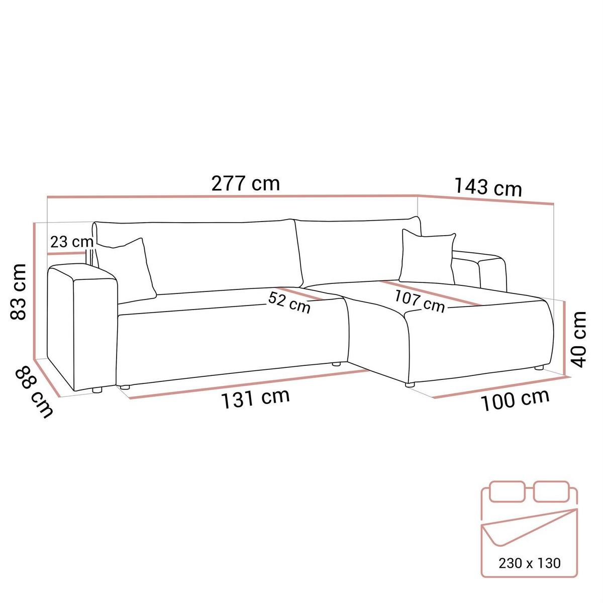 ECKSOFA PRESTIGE SOFT mit Schlaffunktion und Bettkasten, Tilia 08 - Beige, Textil (277/143cm) - Lookway