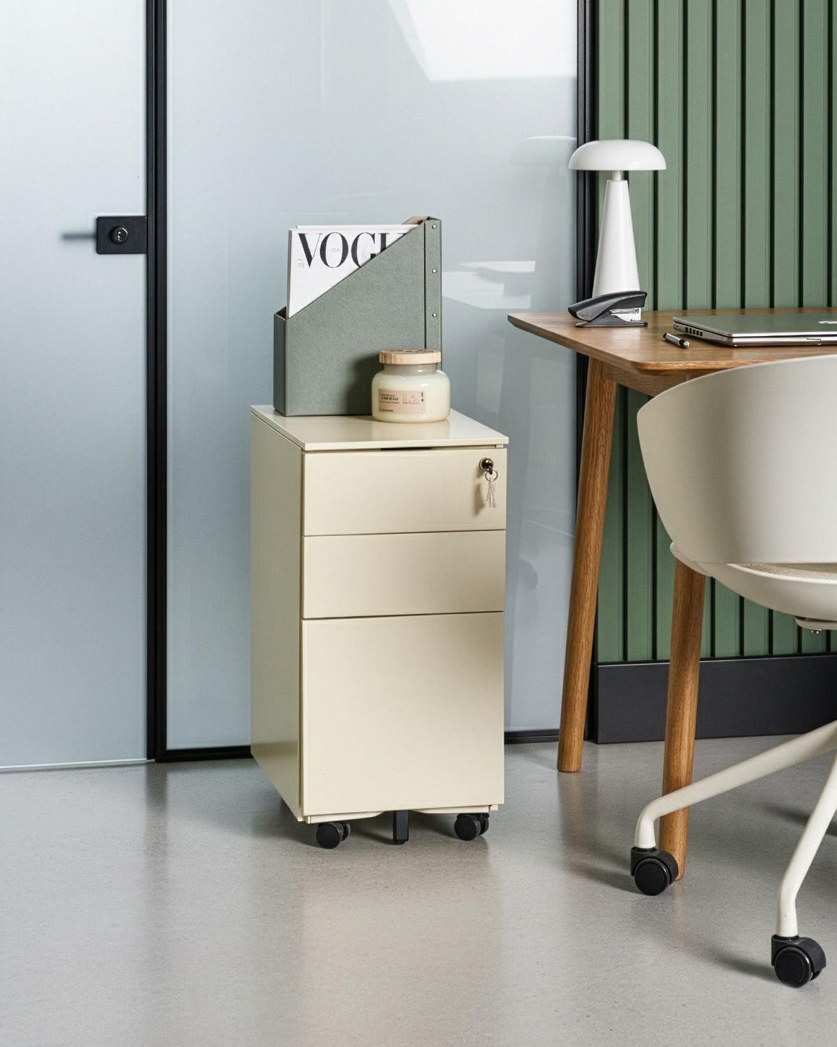 BÜROSCHRANK Metall Hellbeige Bolsena - Beige, Metall (30/60/45cm) - Beliani