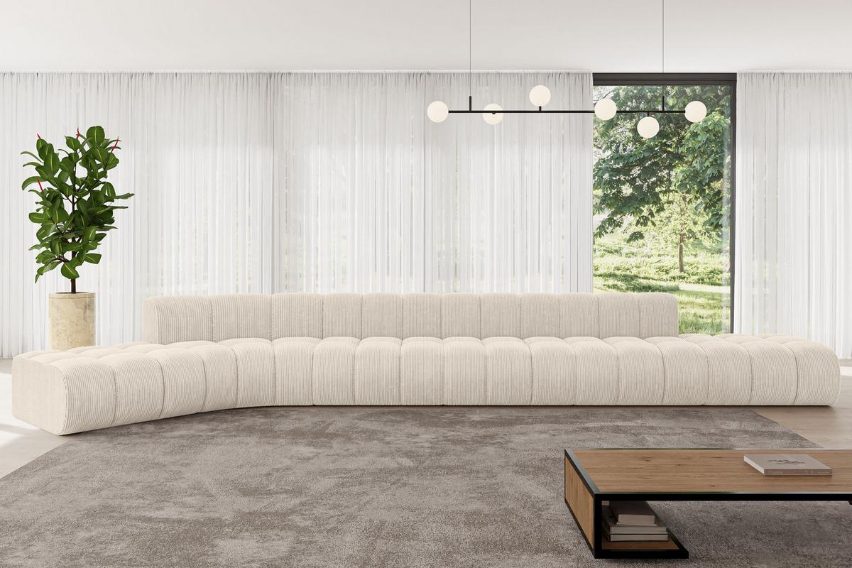 ECKSOFA modulares Sofa Solven-L3 - 562x174x70 cm Beige - Beige, Holzwerkstoff/Textil (562/174cm) - ALTDECOR