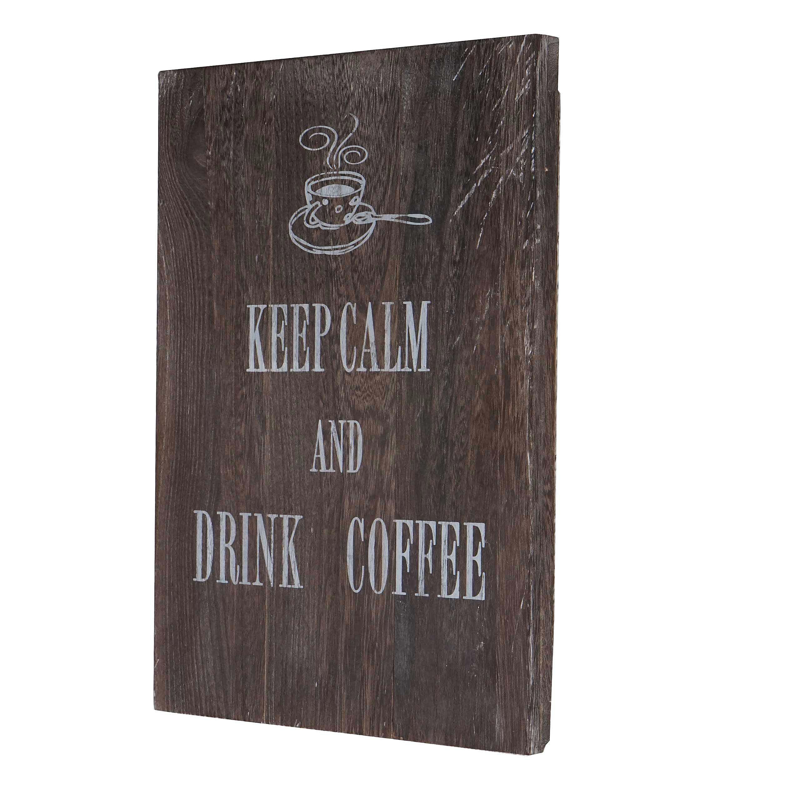 WANDSCHILD KEEP CALM SHABBY-LOOK Dunkelbraun - Dunkelbraun, Holz (31/41/2cm) - MCW