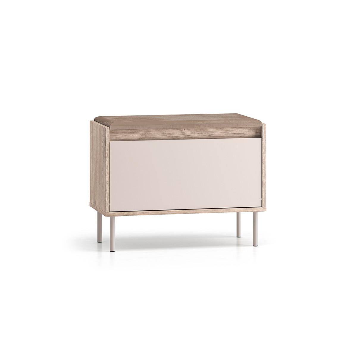 SCHUHMÖBEL Alos Kaschmir und Holz - Beige, Holzwerkstoff (69/55/34cm) - Petits-meubles