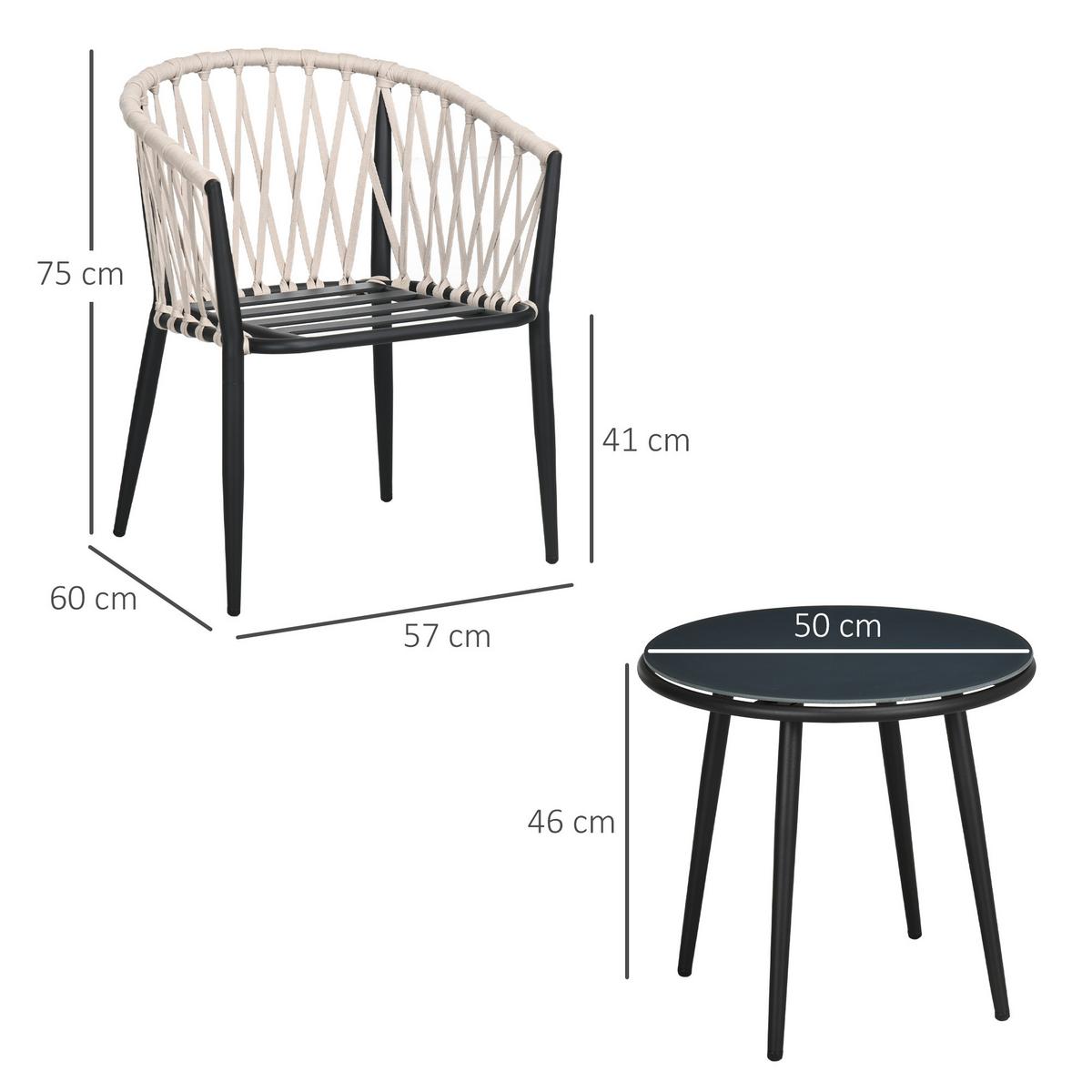 GARTENMÖBEL Set, Stahl, Grau - Grau, Metall - Outsunny