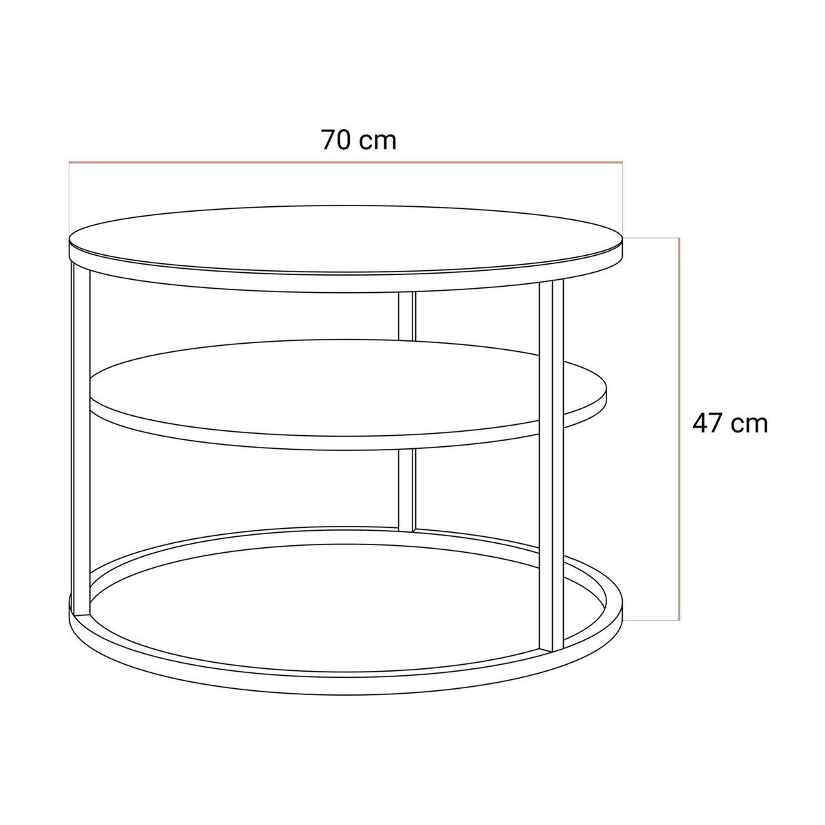 COUCHTISCH CIRI GLASS mit Ablage und Gestell in Goldchrom Schwarzes Glass - Goldfarben/Schwarz, Glas (70/70/47cm) - Lookway