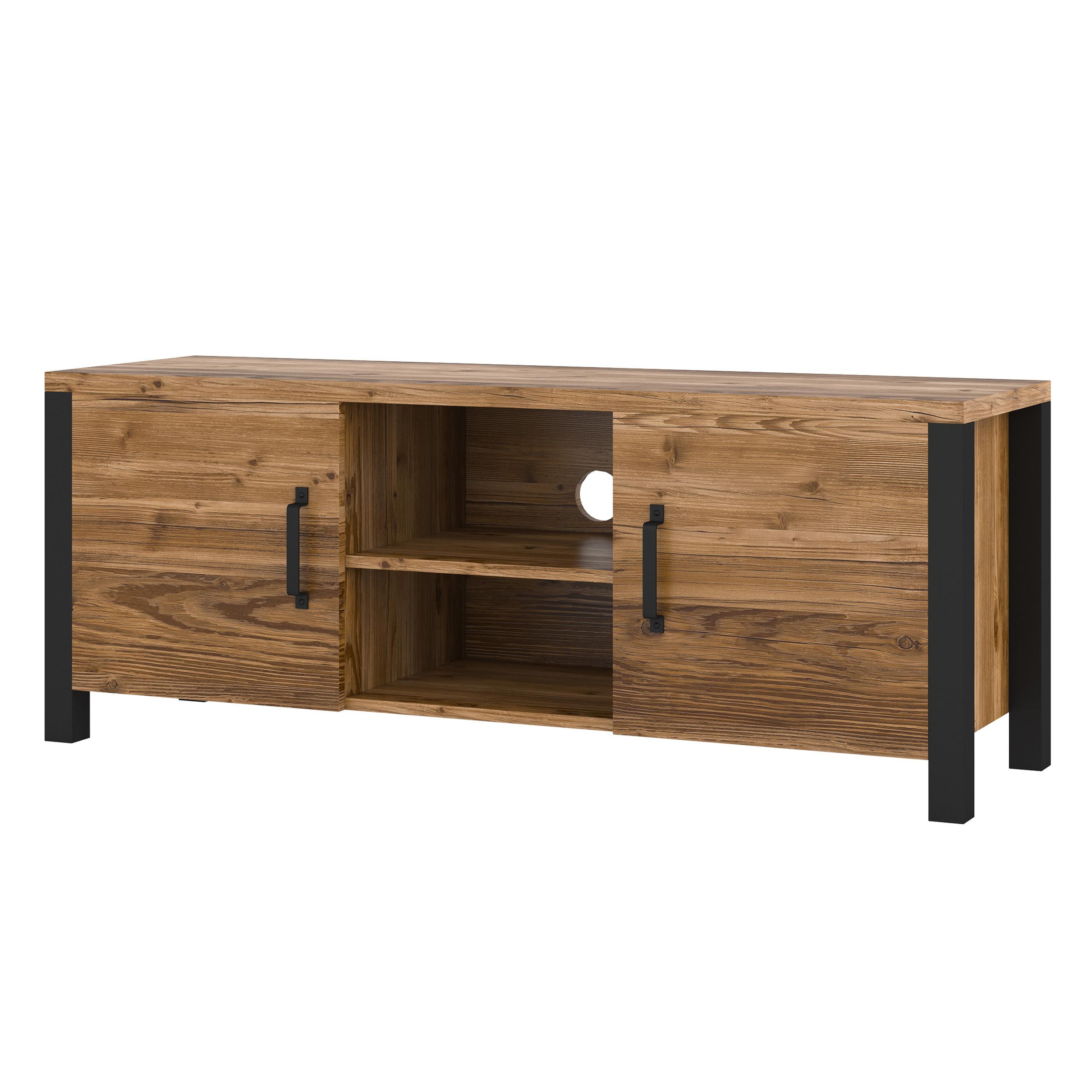 LOWBOARD OLIVIERO 147x43x57 cm mit 2 Türen Braun - Braun, Holzwerkstoff (147/57/43cm) - MASSENO