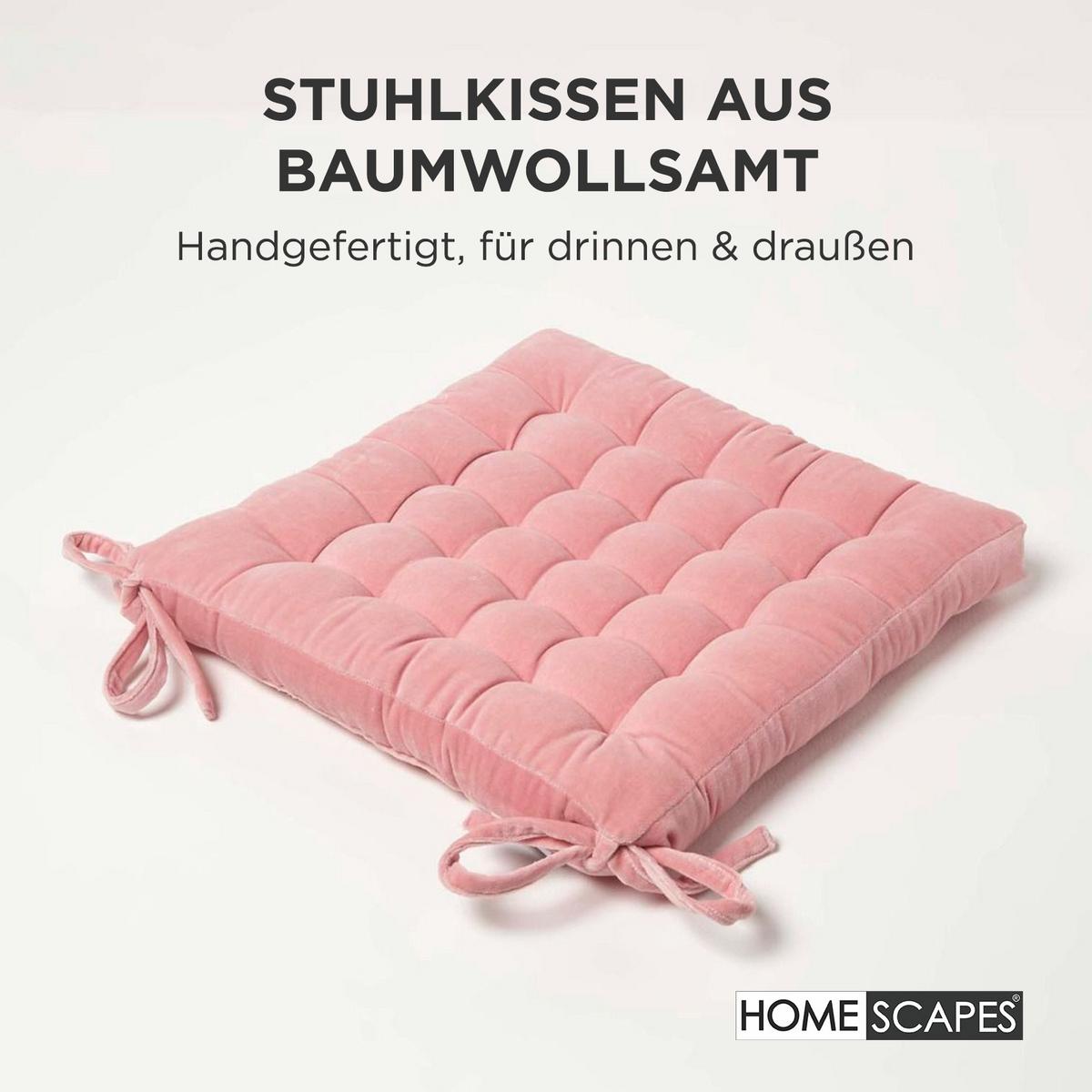 STUHLKISSEN Samt rosa 40/40/5 cm - Rosa, Textil (40/40/5cm) - Homescapes