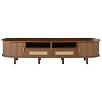 TV-LOWBOARD nussbaum-optik & rattan 170 cm oval mit 8 füßen - Alteiche, Holzwerkstoff (170/40/40cm) - Urban Meuble
