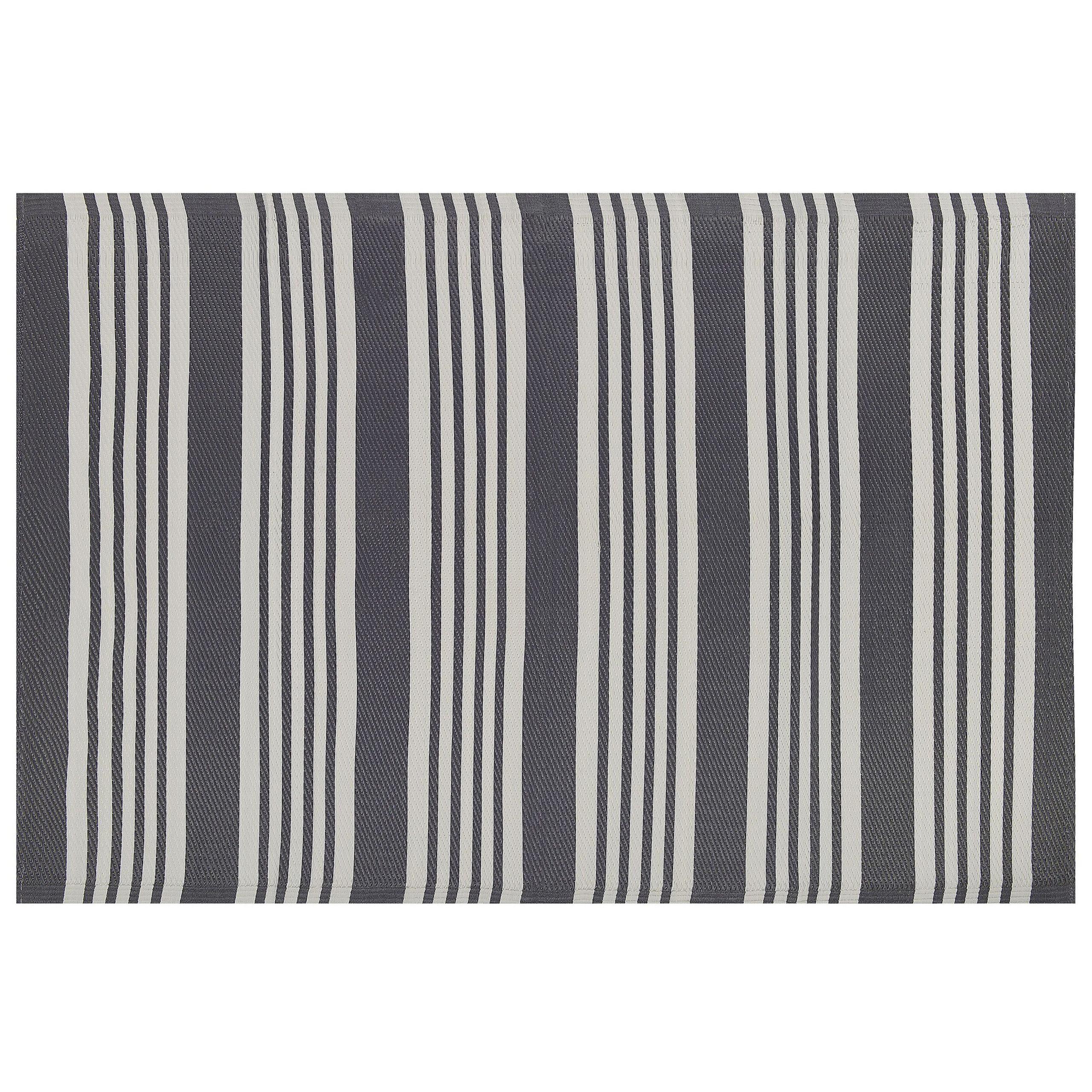 OUTDOOR-TEPPICH Delhi 180/120 cm - Schwarz, Kunststoff (120/180cm) - Beliani