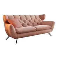 SOFA CHARME Pink Cord - Pink/Schwarz, Textil/Metall (175/94/95cm) - KAWOLA