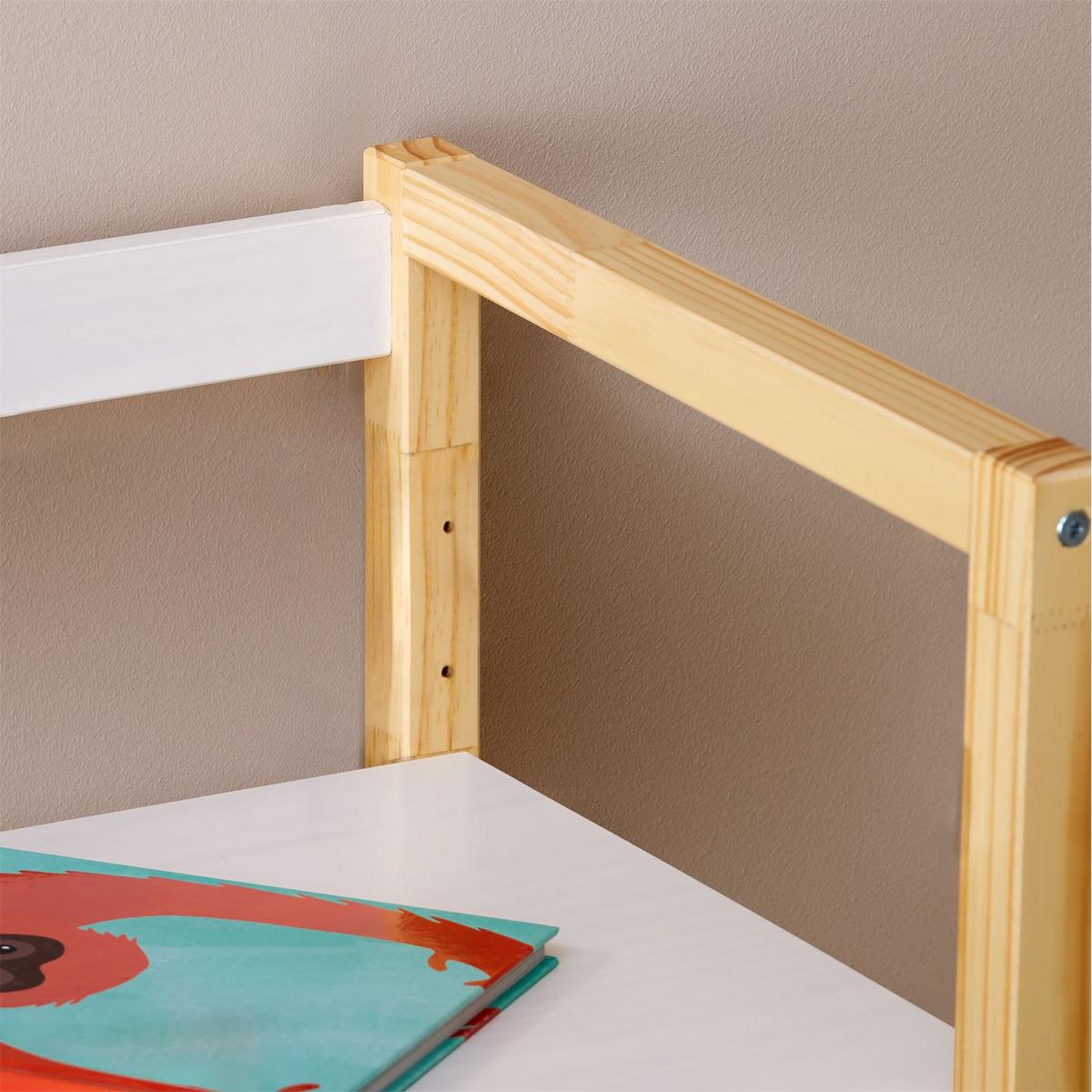 KINDERSCHREIBTISCH SUZA - Naturfarben/Weiß, Holz (80/76/48cm) - IDIMEX