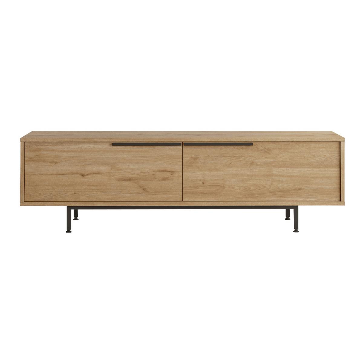 TV-ELEMENT Urejovle - Eichefarben/Schwarz, Holzwerkstoff/Metall (160/45/35.5cm) - [en.casa]