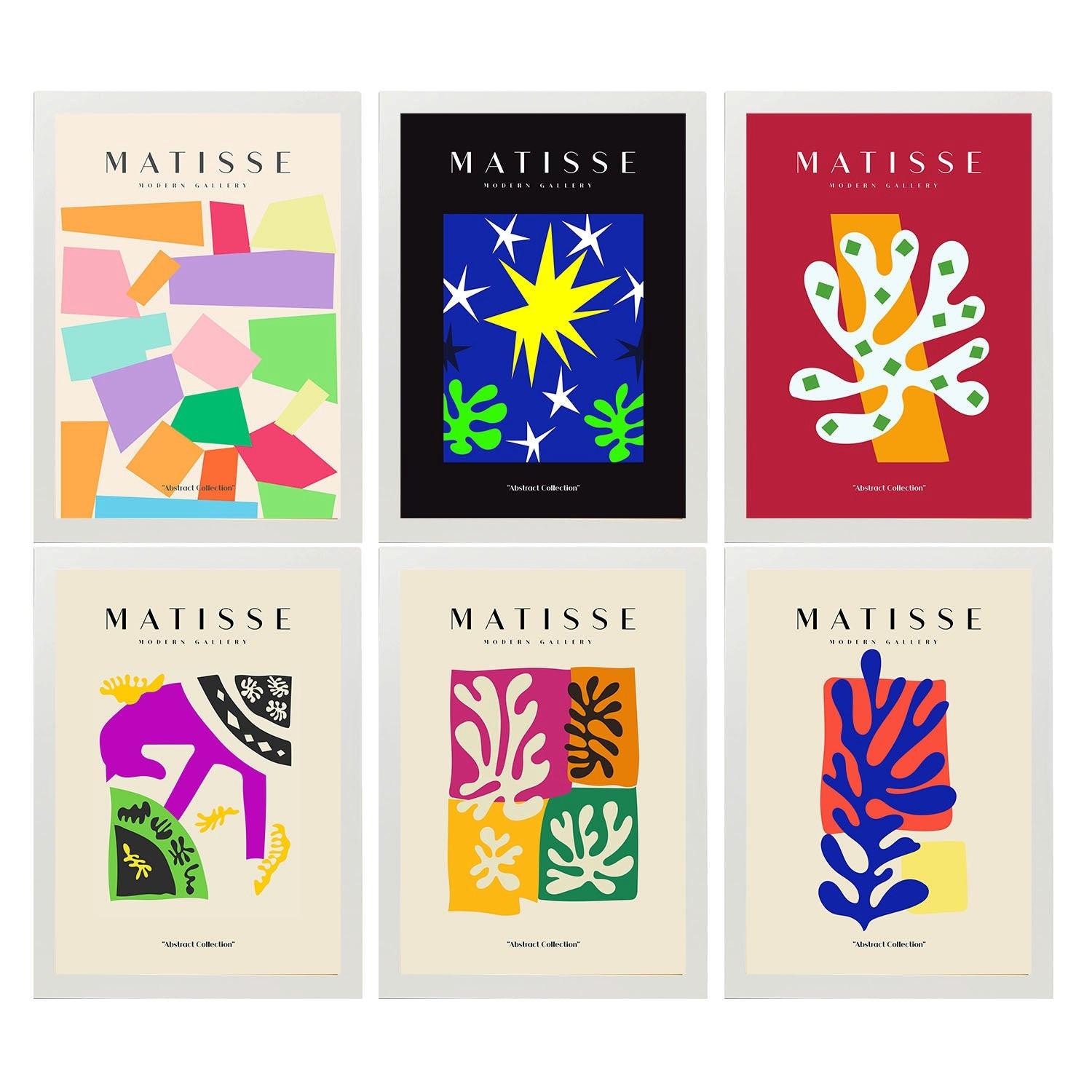POSTER Set Mit 6 Illustrationen Von Henri Matisse Einladend A3 Weißer Rahmen - Weiß, Papier (29/3cm) - Nacnic