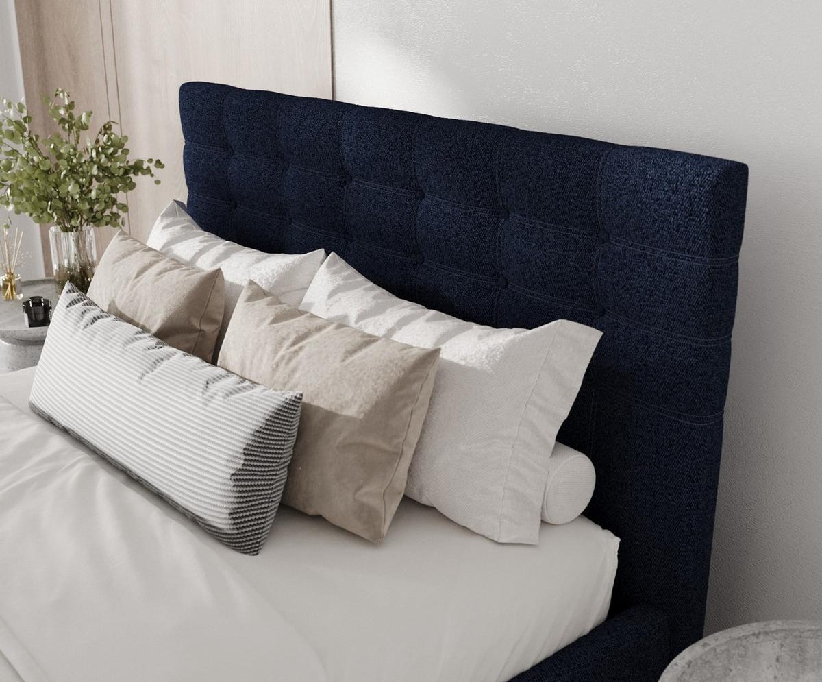 POLSTERBETT Soma 160/200 cm Marineblau im Riva Stoff - Naturfarben/Dunkelblau, Holz/Holzwerkstoff (160/200cm) - AltaBeds
