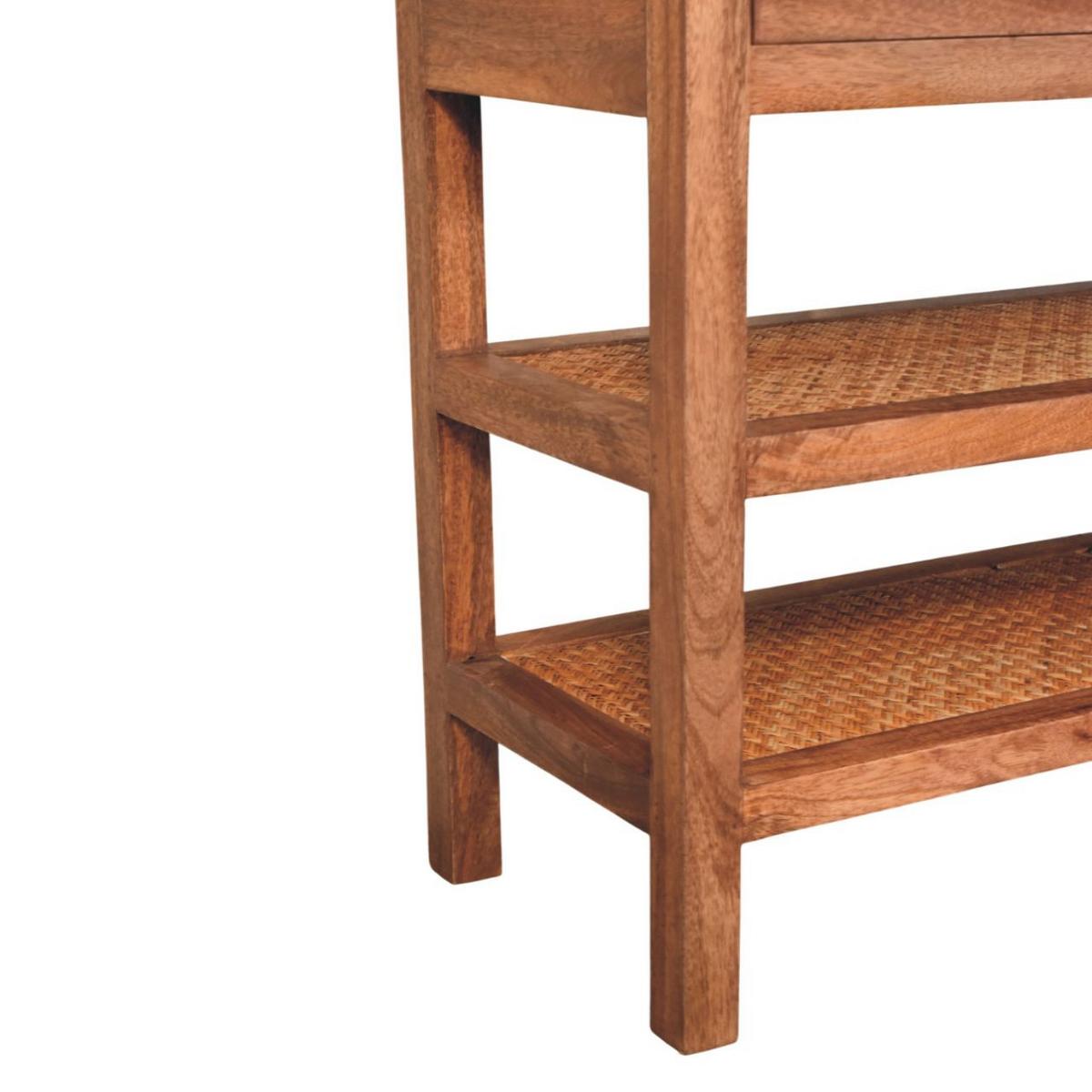 KONSOLENTISCH mit Honig-Karamell-Finish, 2 Schubladen, 2 offene Ablagen, honigbraun - Braun, Holz/Metall (35/120/80cm) - Artisan Furniture