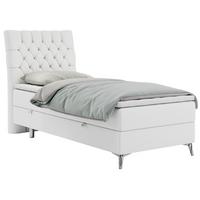 BOXBETT MILEN 90/200 Weiß Kunstleder - H3 - Links Seite - Weiß, Holz/Textil (90/200cm) - MKS