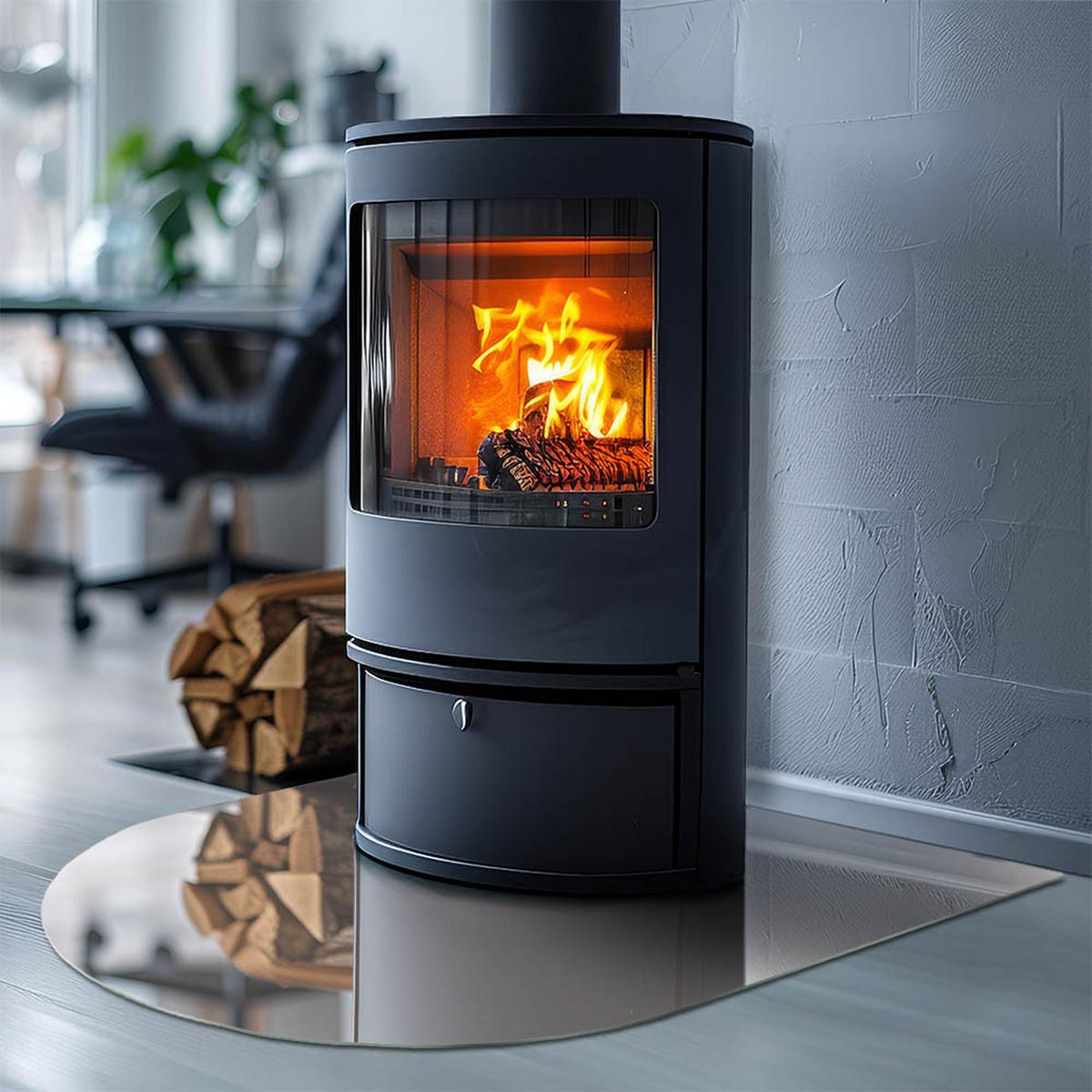 GLASPLATTE für Kamin 80x70 cm - Beige, Glas (80/70/0.4cm) - TULUP