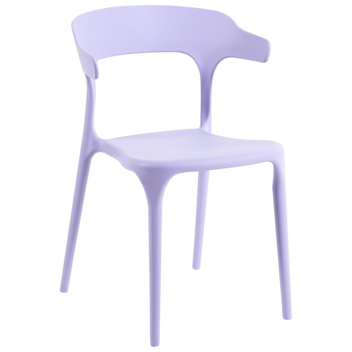 GARTENSTUHL 4er-Set Violett Gubbio - Violett, Kunststoff (50/76/49cm) - Beliani