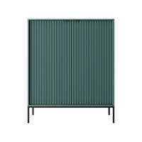 HIGHBOARD STELLARE 104/125/39 cm mit 2 Türen Hellgrün - Schwarz/Hellgrün, Holzwerkstoff (104/125/39cm) - MASSENO