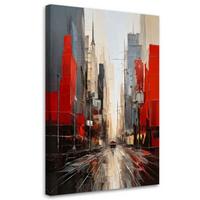 LEINWANDBILD Abstraktion 30x45cm - Rot, Textil (30/45cm) - Feeby