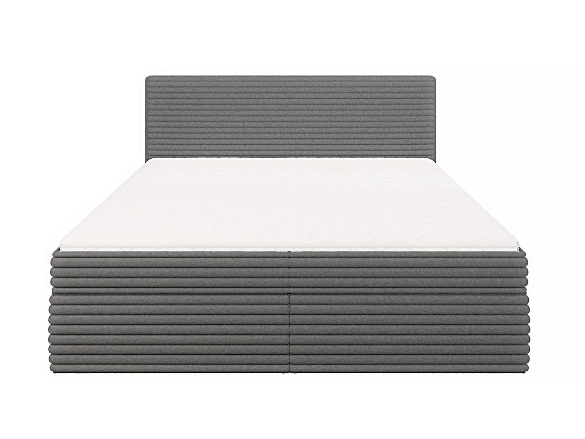 BOXBETT Roma 180/200 cm Dunkelgrau Plüschcord - Dunkelgrau/Schwarz, Holz/Kunststoff (180/200cm) - S-Style Möbel