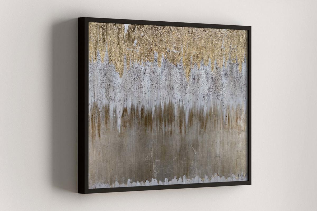 ACRYLBILD HANDGEMALT 100/75 cm - Goldfarben, Holz/Textil (100/75cm) - KUNSTLOFT