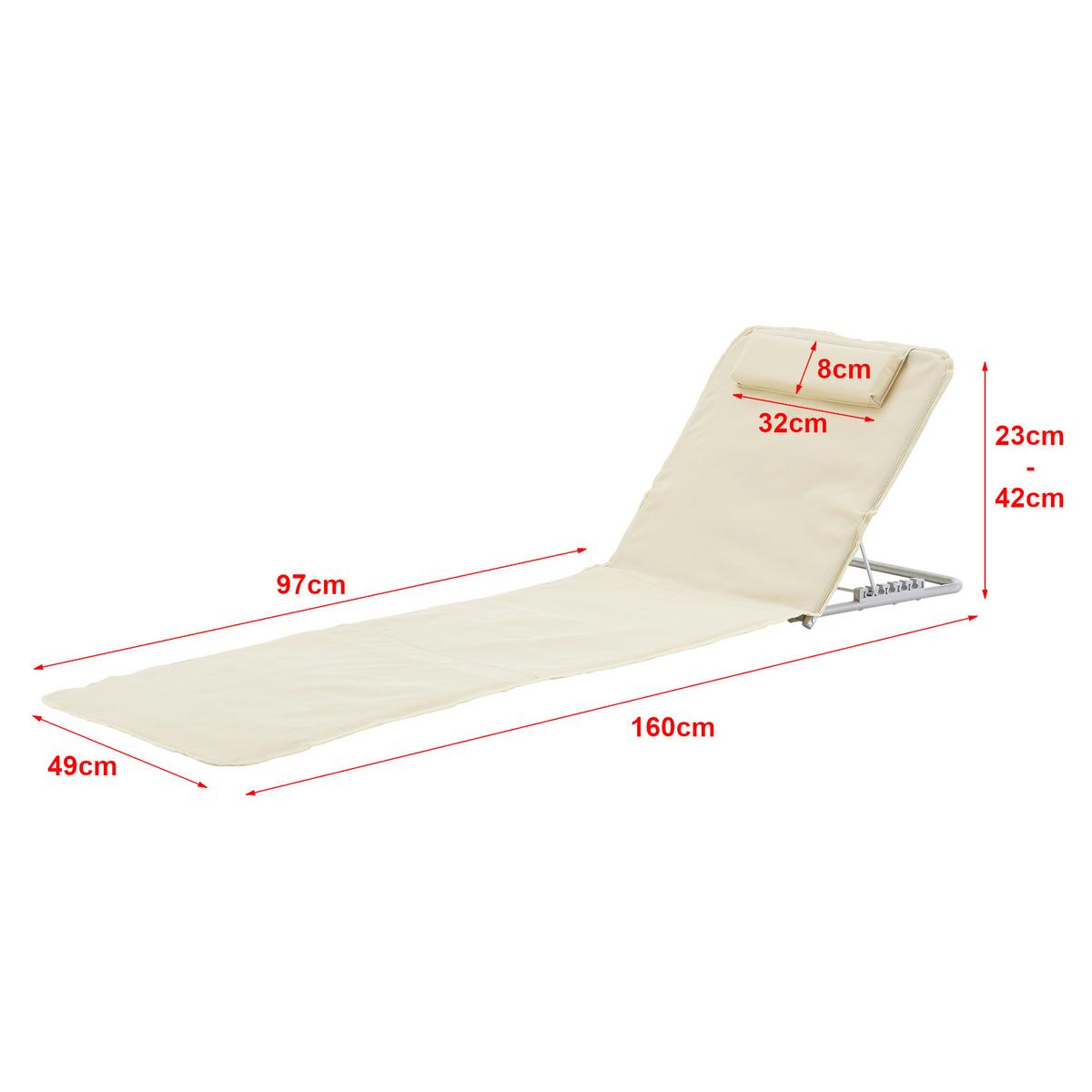 STRANDMATTEN-SET 2 TLG. Cellorigo - Beige, Textil/Metall (160/42/49cm) - [en.casa]