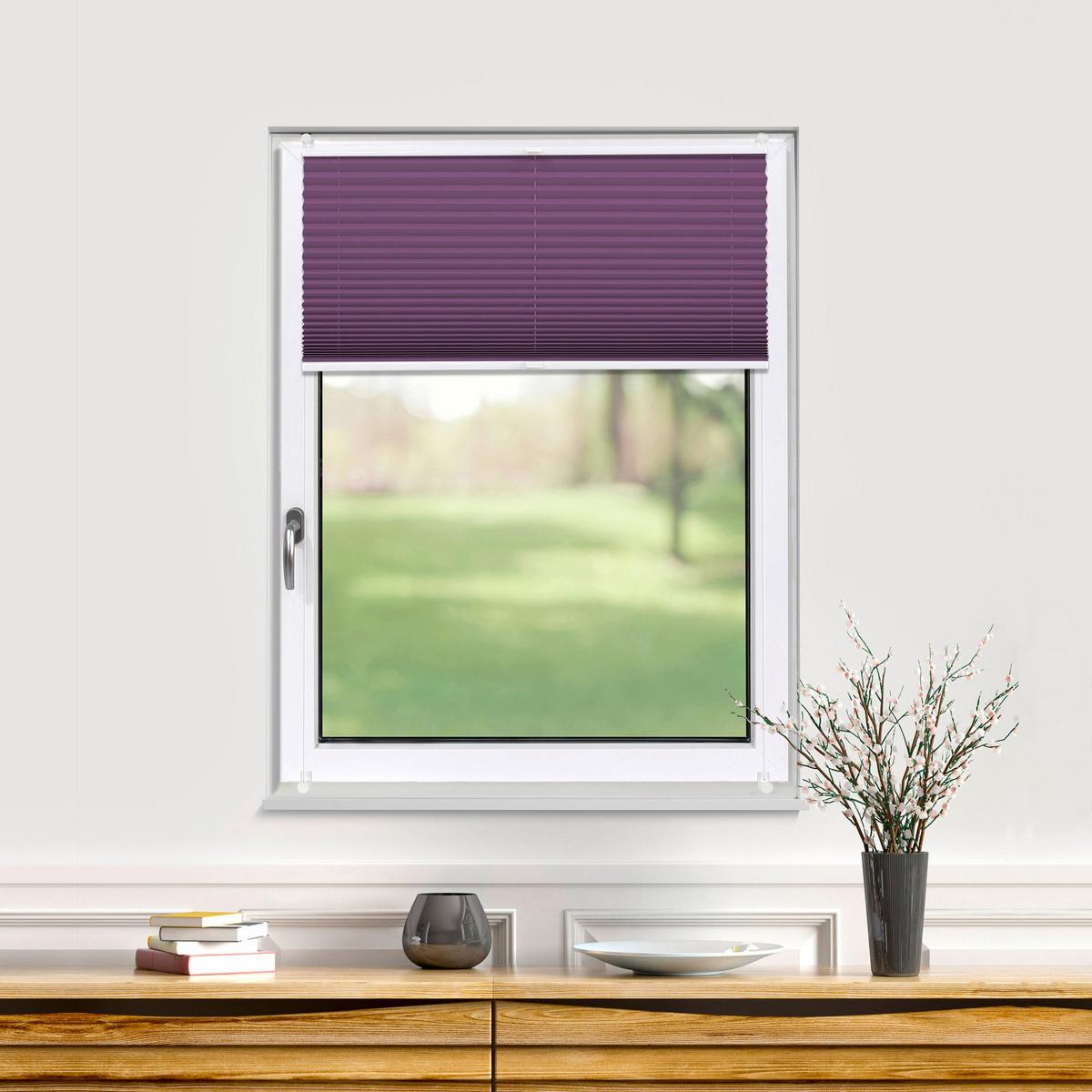 PLISSEE Thermo Basic 75 x 210cm Klemmfix ohne Bohren - Lila, Textil (75/210/210cm) - Deco-Raum