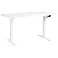 SCHREIBTISCH weiß 160/72 cm manuell höhenverstellbar Destin III - Weiß, Holz (110/58/74cm) - Beliani