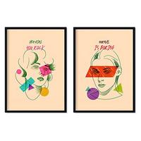 POSTER Set Mit 2 Minimalistische Büsten A3 Schwarzer Rahmen - Schwarz, Papier (29.7/5/42cm) - Nacnic