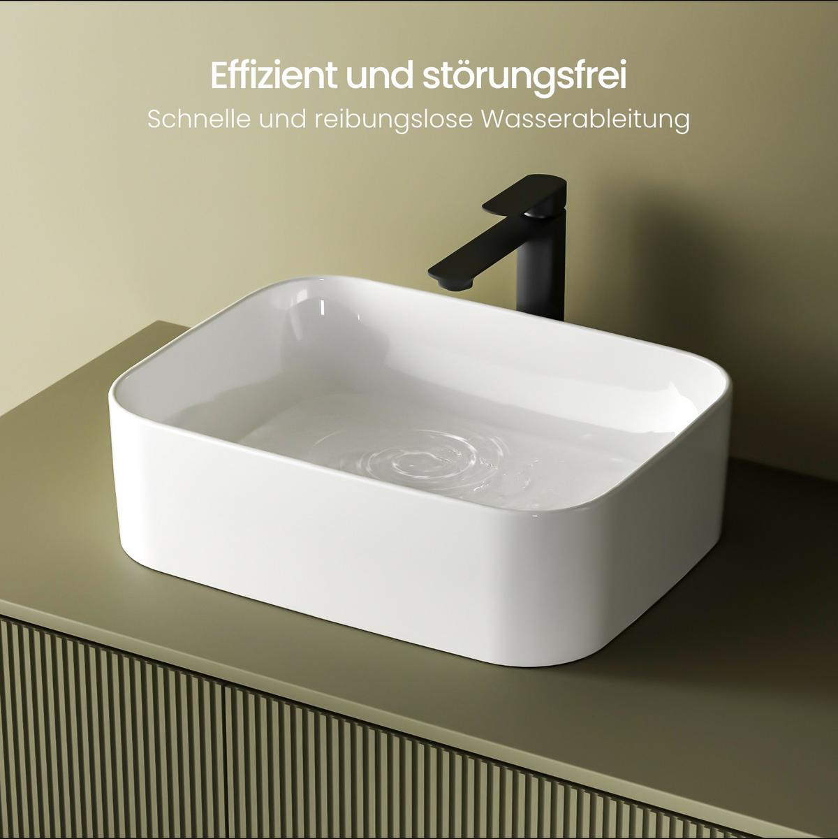 WASCHBECKEN mit pflegeleichter Oberfläche Weiß 60,5/38 cm - Weiß Hochglanz, Keramik (38/15/60.5cm) - EMKE