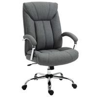 BÜROSTUHL mit Wippfunktion Höhenverstellbarer Schreibtischstuhl Drehstuhl Stahl - Grau, Kunststoff (78/118/65cm) - Vinsetto