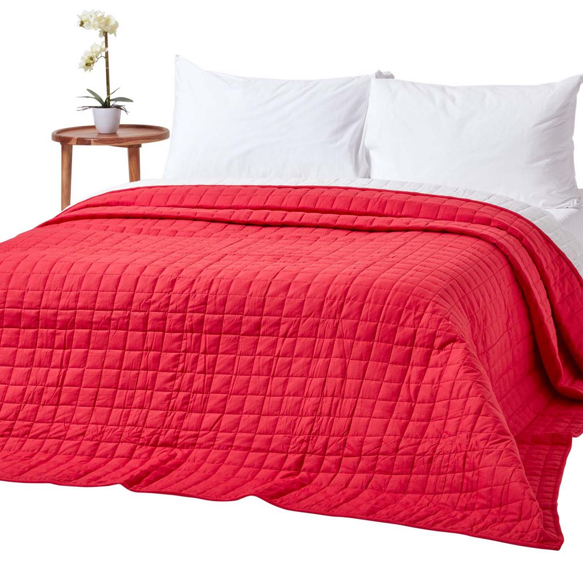 TAGESDECKE gesteppt mit Wende-Design, 200/200 cm - Rot, Textil (200/200cm) - Homescapes