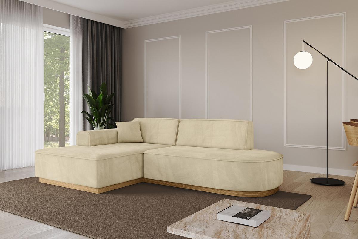 ECKSOFA Ottomane Links IREA-L1-v2 - 232x165x80 cm Beige - Taupe, Holzwerkstoff/Textil (232/165cm) - ALTDECOR