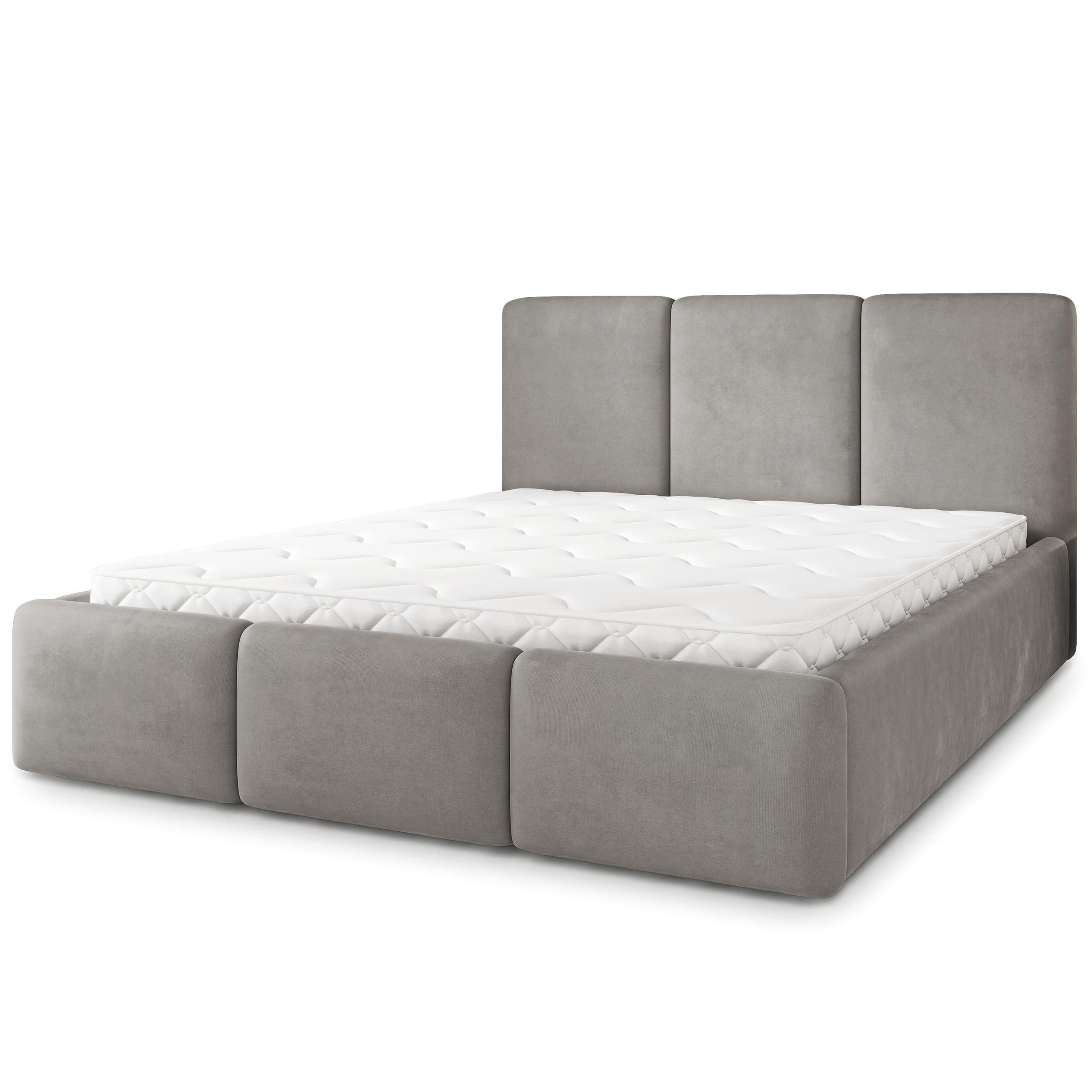 POLSTERBETT MORENA MGV 140x200 cm mit Bettkästen - Grau - Grau, Holz (140/200cm) - MASSENO