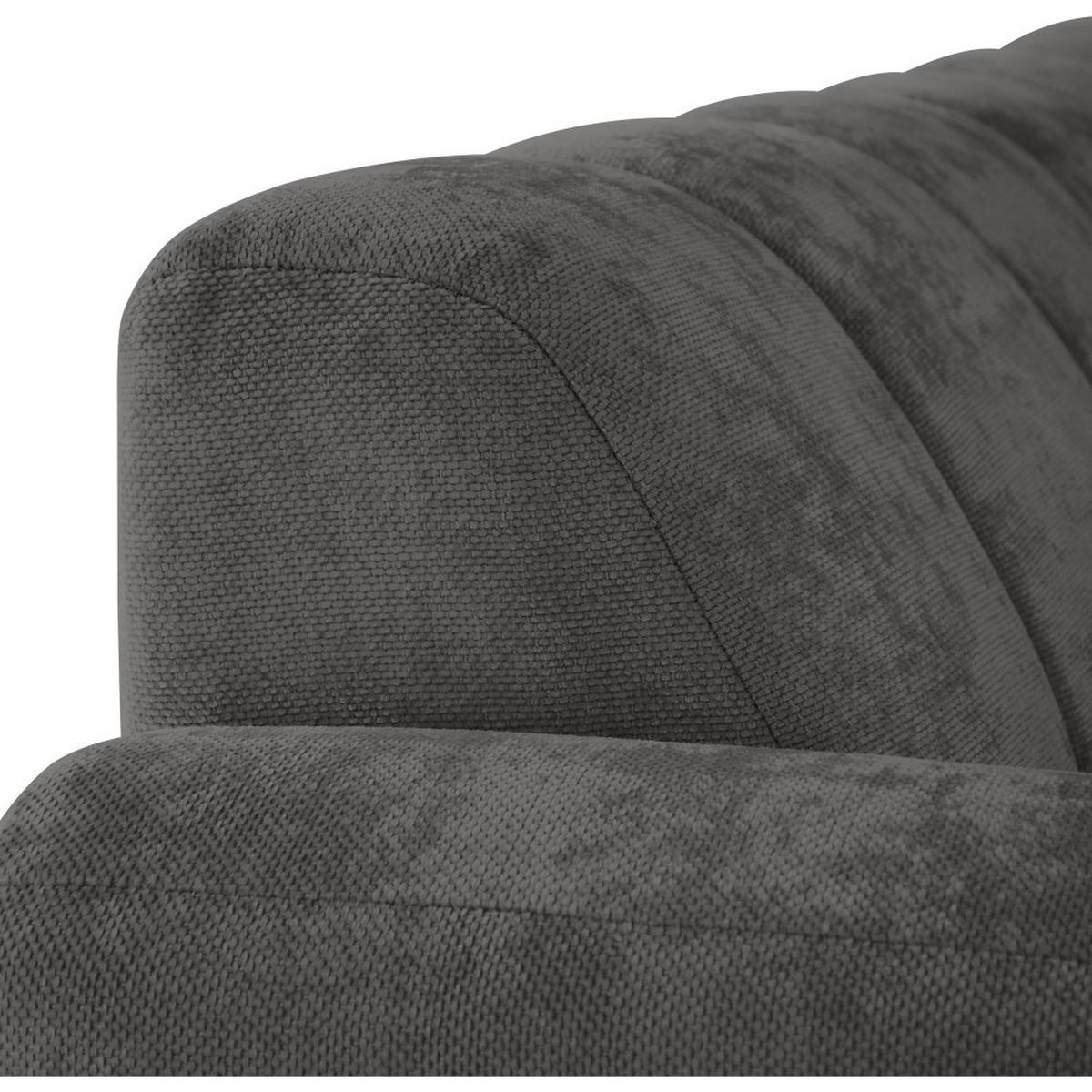 ECKSOFA Volare Mini ohne Schlaffunktion dunkelgrau, links, Storm-Stoff - Dunkelgrau/Schwarz, Textil/Metall (256/165cm) - Beautysofa