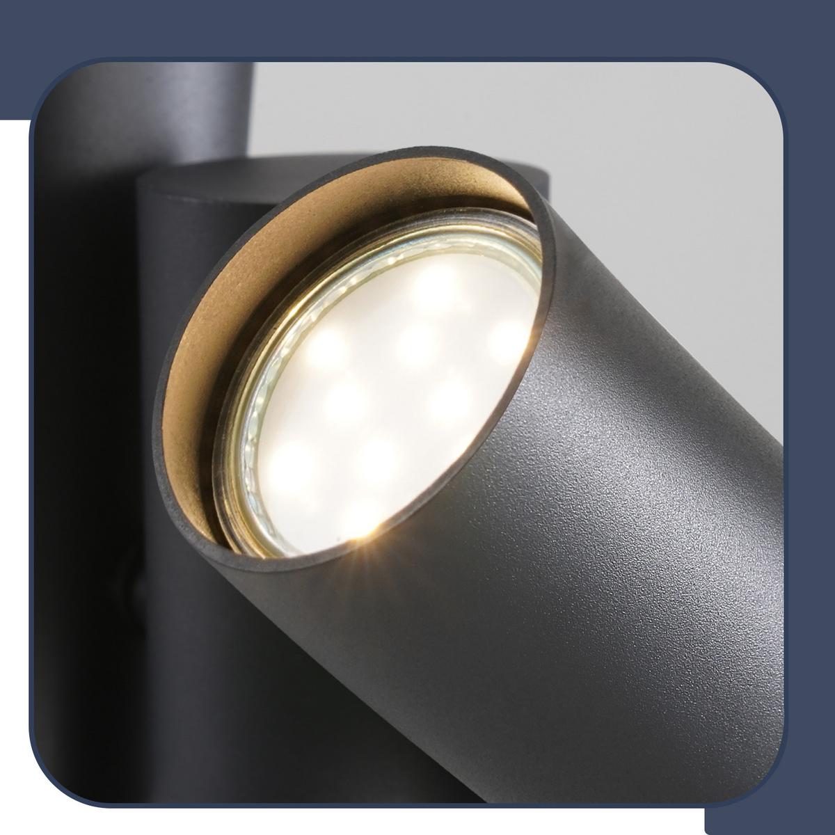 DECKENSTRAHLER Durham 1-flammig 5.5/14/18.5cm - Schwarz, Metall (5.5/14/18.5cm) - Nettlife