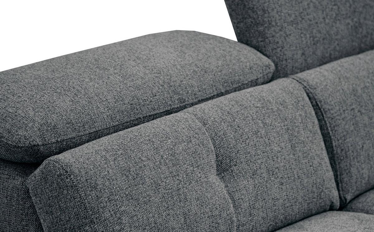 SOFA AVENA 3-Sitzer mit 1 Relaxfunktion, dunkelgrau - Dunkelgrau, Holzwerkstoff/Textil (204/80/108cm) - Wozimo