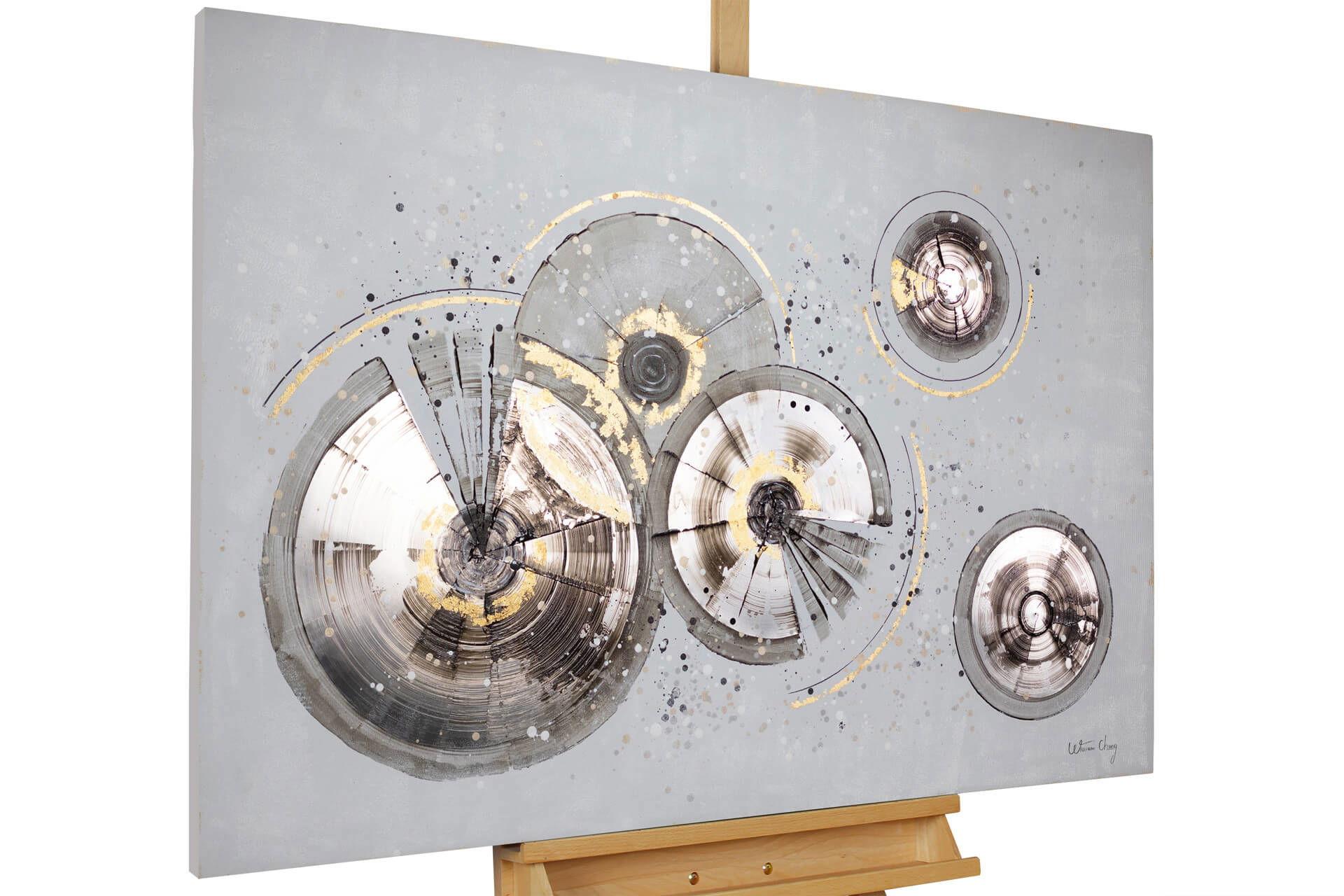 ACRYLBILD HANDGEMALT 120/80 cm - Grau, Holz/Textil (120/80cm) - KUNSTLOFT